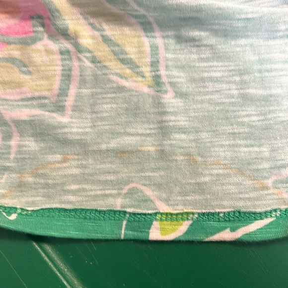 Lilly Pulitzer SZ M Amy Maxi Spearmint Fuzzy Navel Strapless Ruffle Floral Dress - Picture 13 of 15